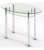 Glass dining table D-11-3 with tempered glass and chrome legs order